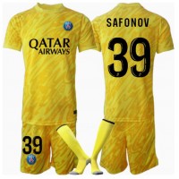 Camiseta Paris Saint-Germain Matvei Safonov #39 Portero Tercera Equipación Replica 2024-25 para niños mangas cortas (+ Pantalones cortos)